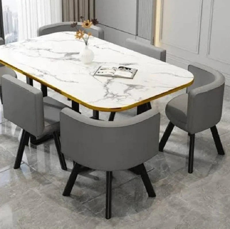 طقم سفرة خشب زان و كونتر، 7 قطع