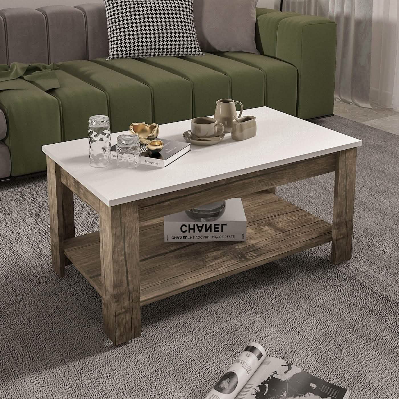 تسوق الأن من هومكس  ترابيزة قهوة ام دي اف 92*52*43 سم - ZAT6 بأفضل سعر وأفضل جودة 