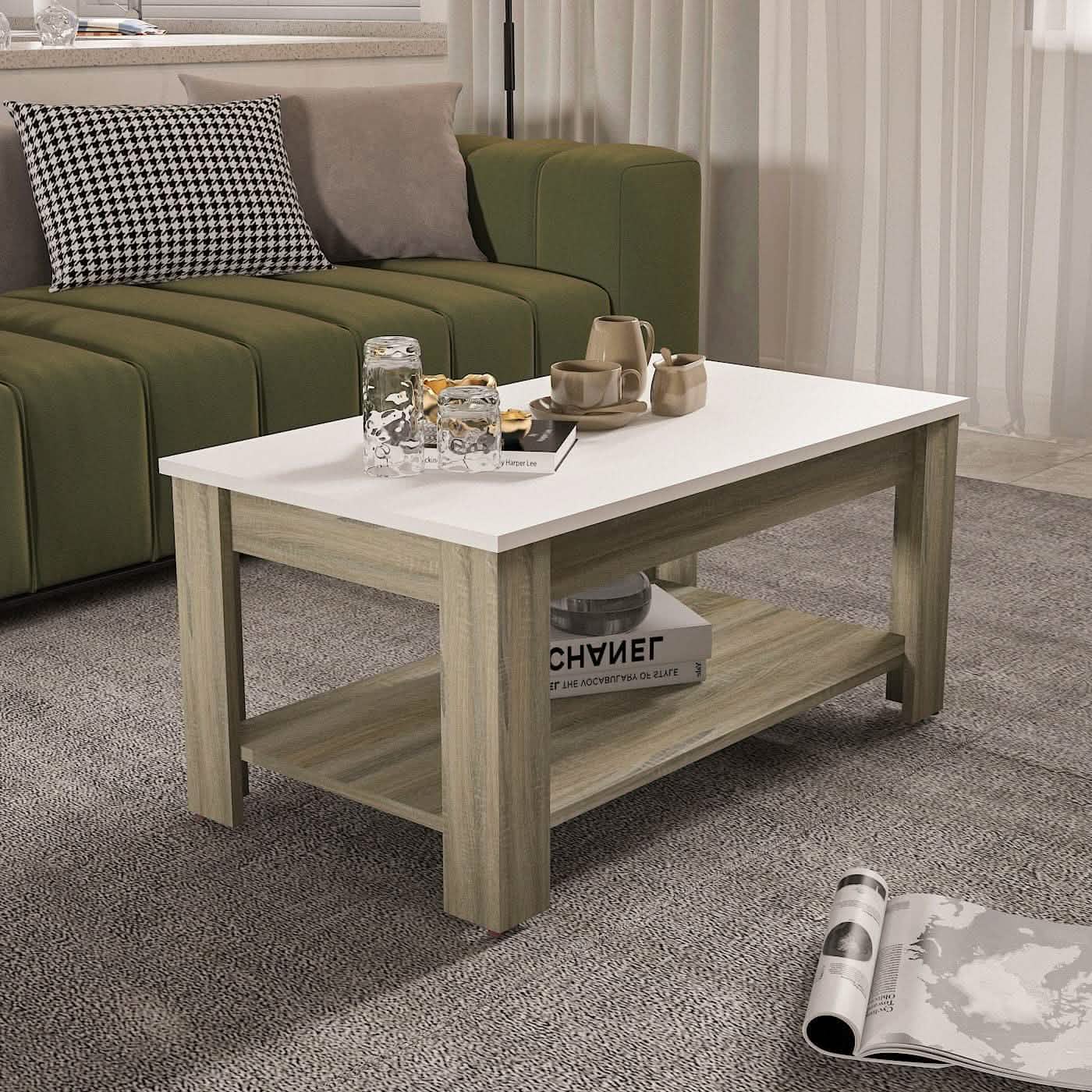 تسوق الأن من هومكس  ترابيزة قهوة ام دي اف 92*52*43 سم - ZAT6 بأفضل سعر وأفضل جودة 