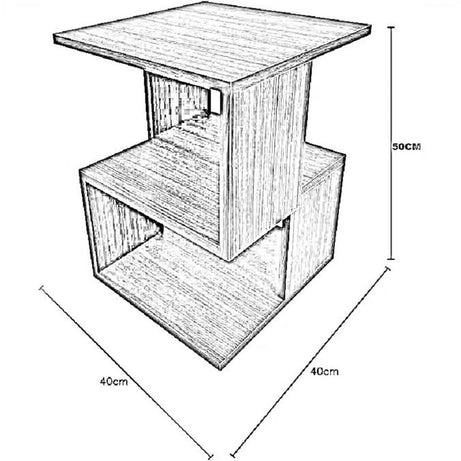 ترابيزة جانبية ام دي اف، 40*40*50 سم - اوف وايت × أبيض