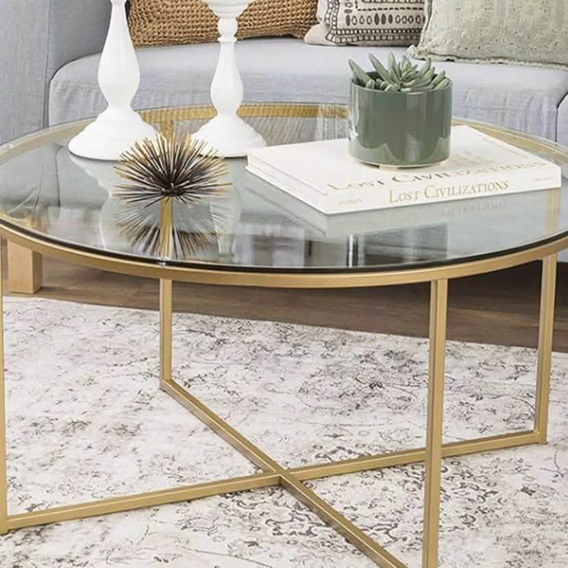 ترابيزة قهوة زجاج شفاف 65*45 سم  - FAD104 Fouad Store