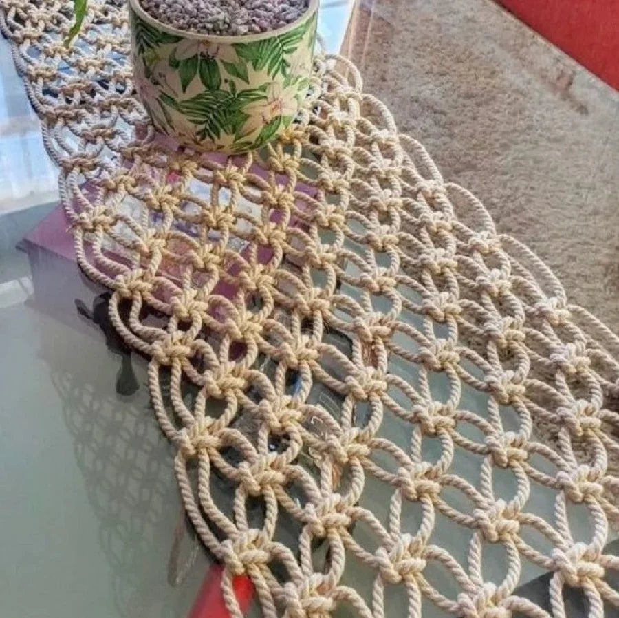 رانر مكرمية قطن، 30*120 سم