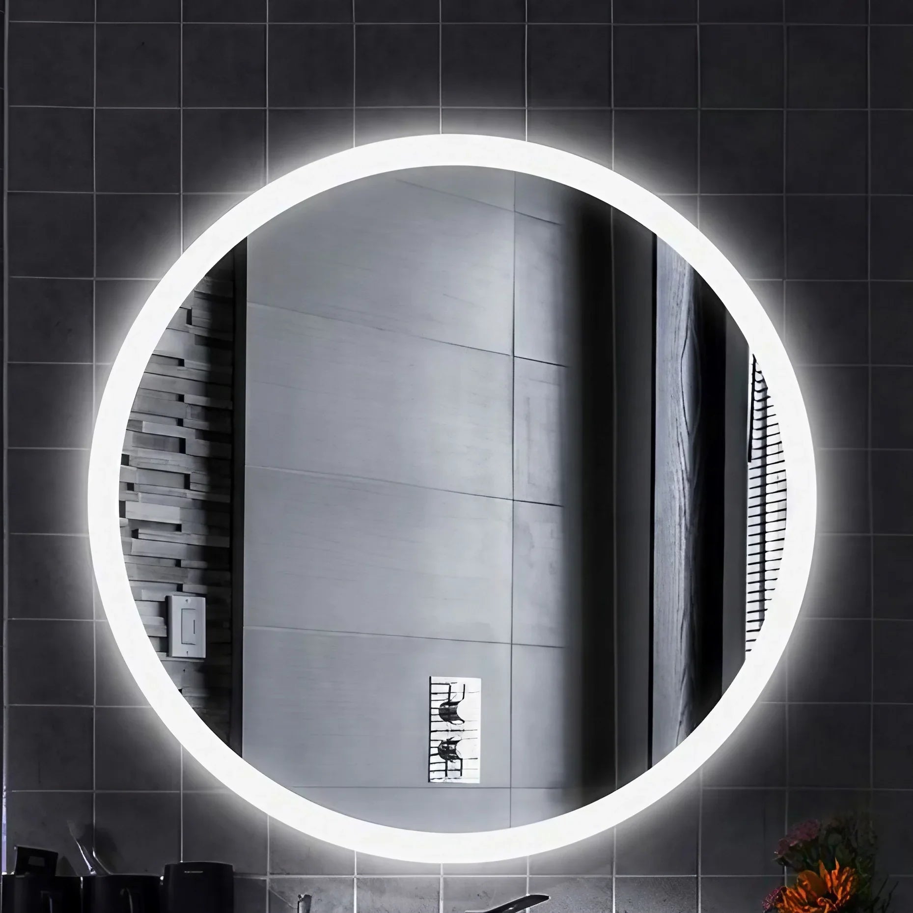 مرايا حائط ليد، 70*70 سم