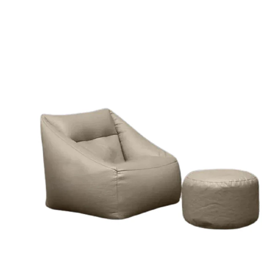 طقم بين باج مع بف جلد، قطعتين - بيج