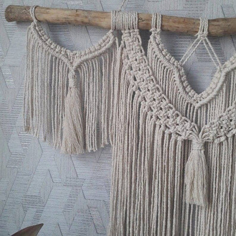 مكرمية حائط خشب، 120*90 سم