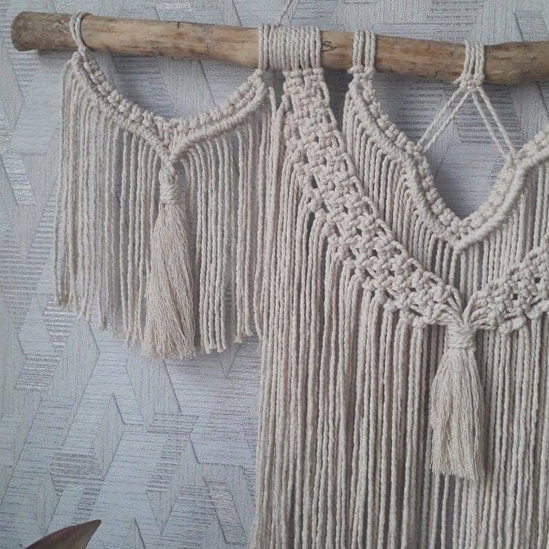 مكرمية حائط خشب، 120*90 سم