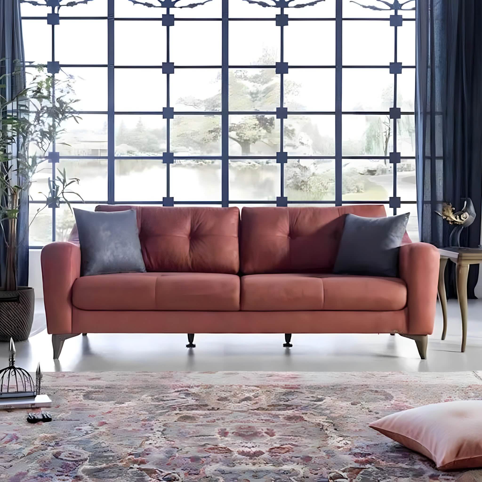 كنبة خشب زان أحمر، 200*65*80 سم