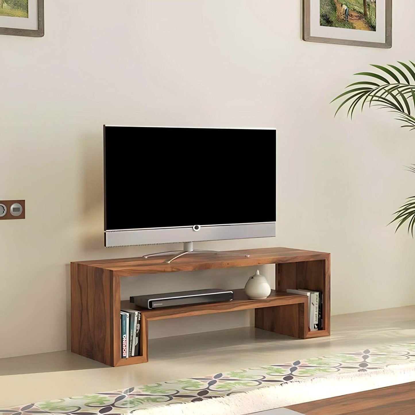 ترابيزة تليفزيون ام دي اف، 120*30*40 سم