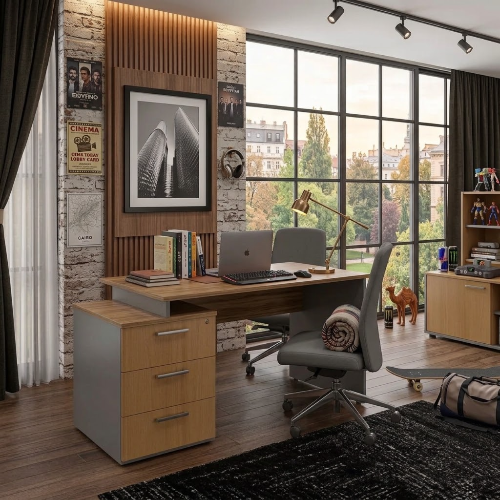 مكتب خشب ام دي اف، 120*60*75 سم