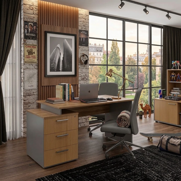 مكتب خشب ام دي اف، 120*60*75 سم