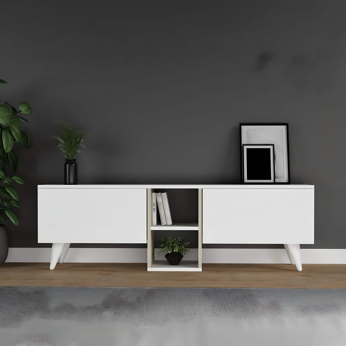 ترابيزة تليفزيون ام دي اف، 160*55*35 سم