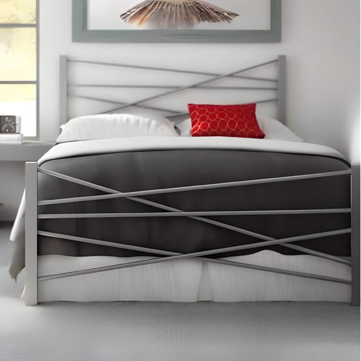 سرير معدن رمادي 120*200*125 سم - RON263 Royal Iron