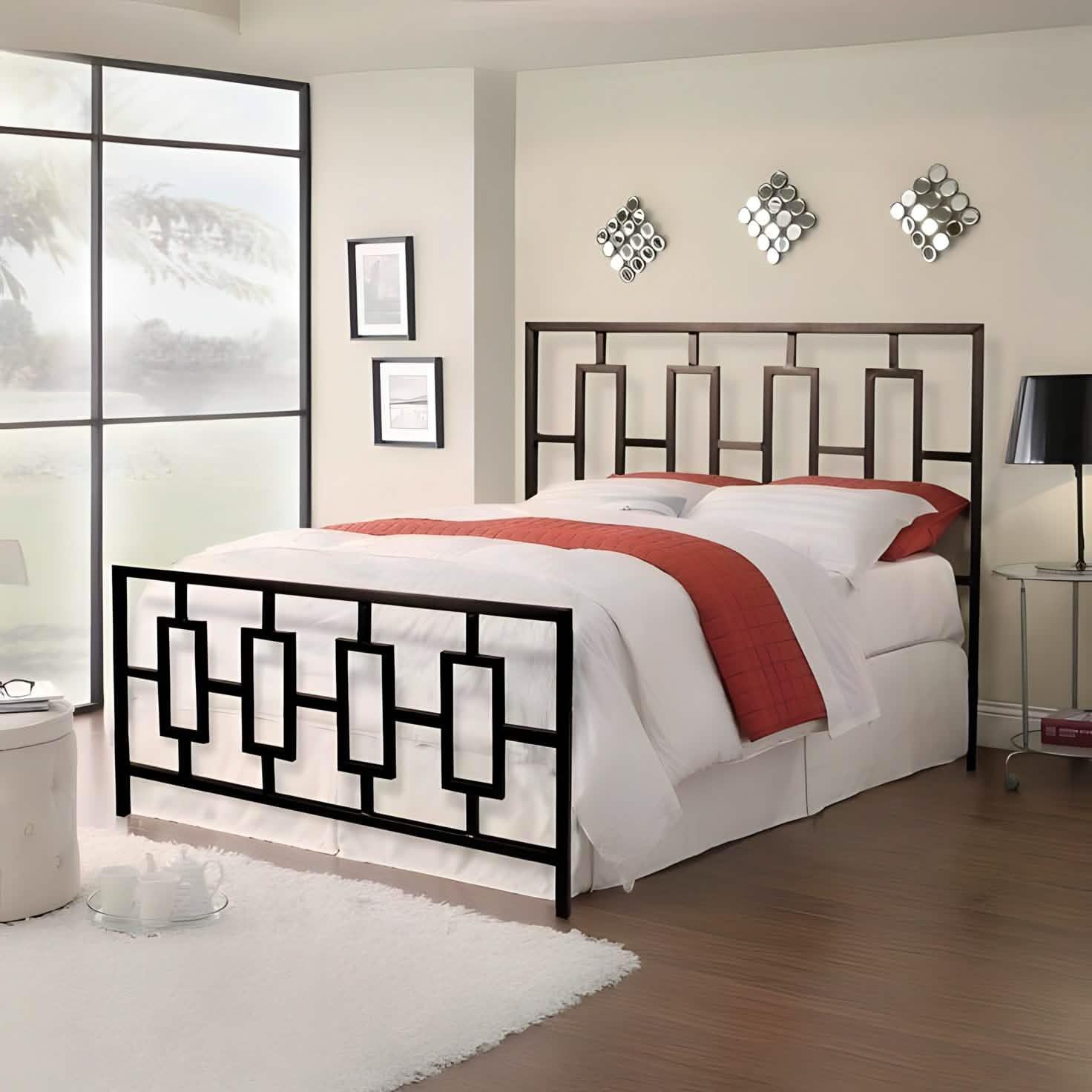 سرير معدن أسود 120*200*125 سم - RON266 Royal Iron