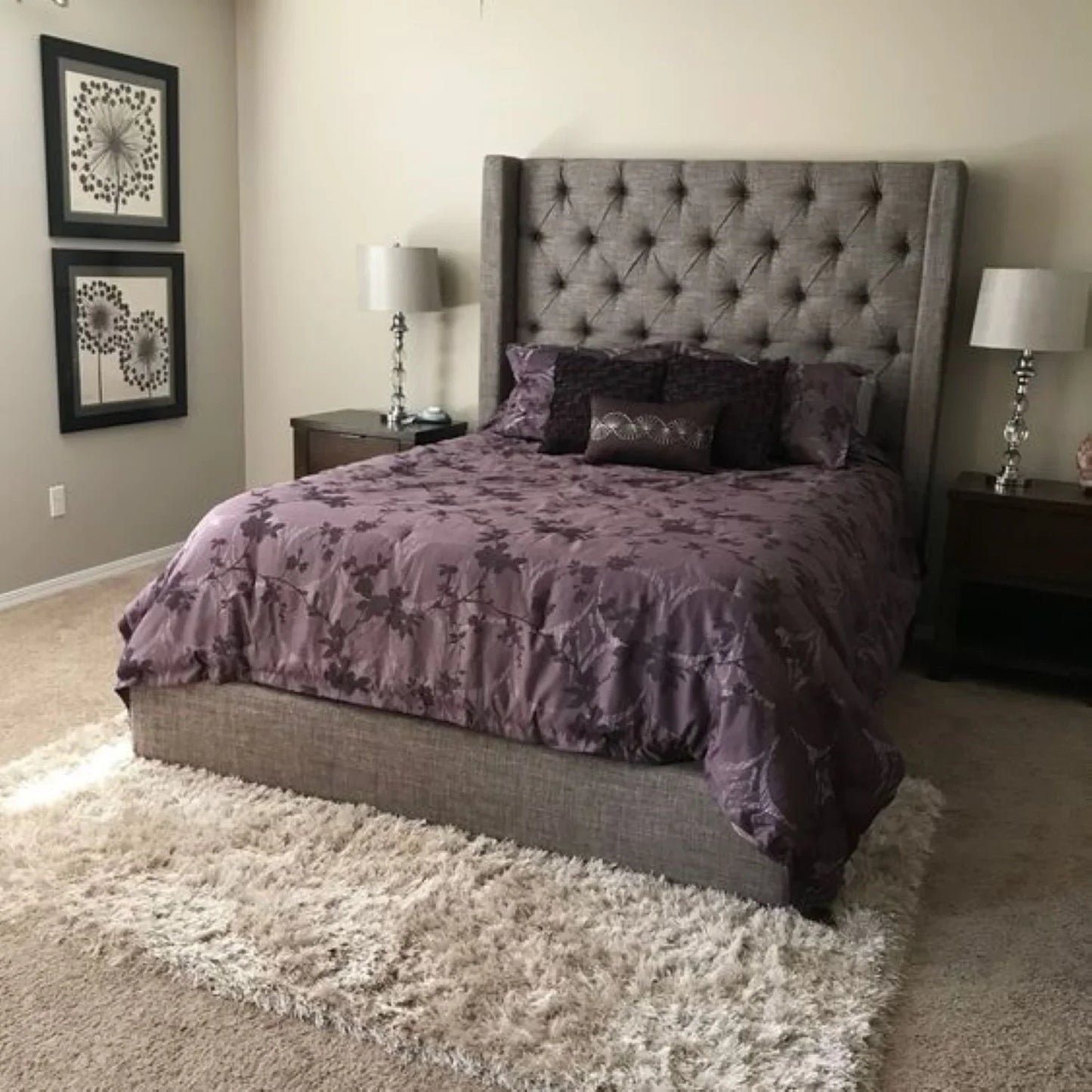 سرير كينج خشب ام دي اف و زان، 160*200*120 سم