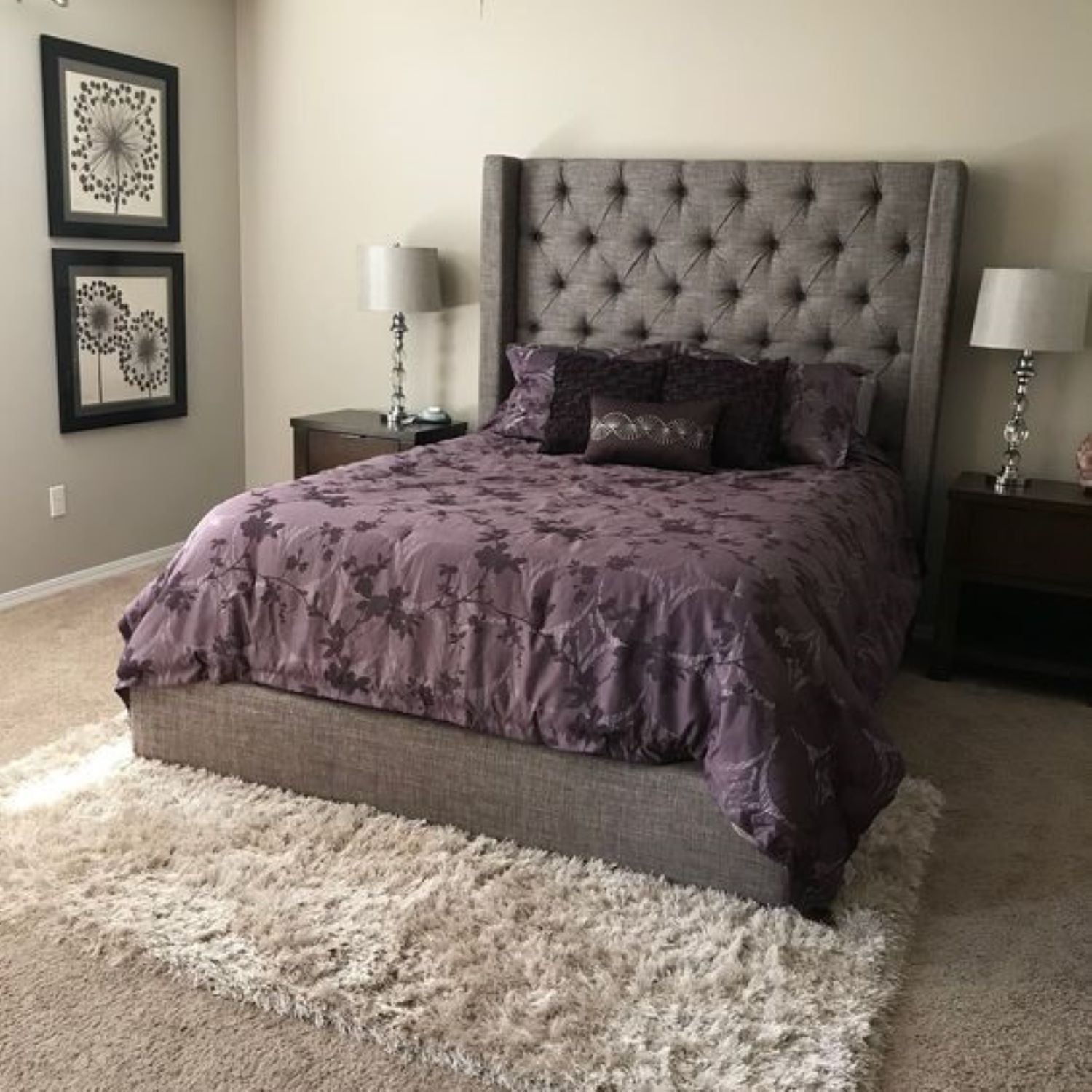 سرير كينج خشب ام دي اف و زان، 160*200*120 سم