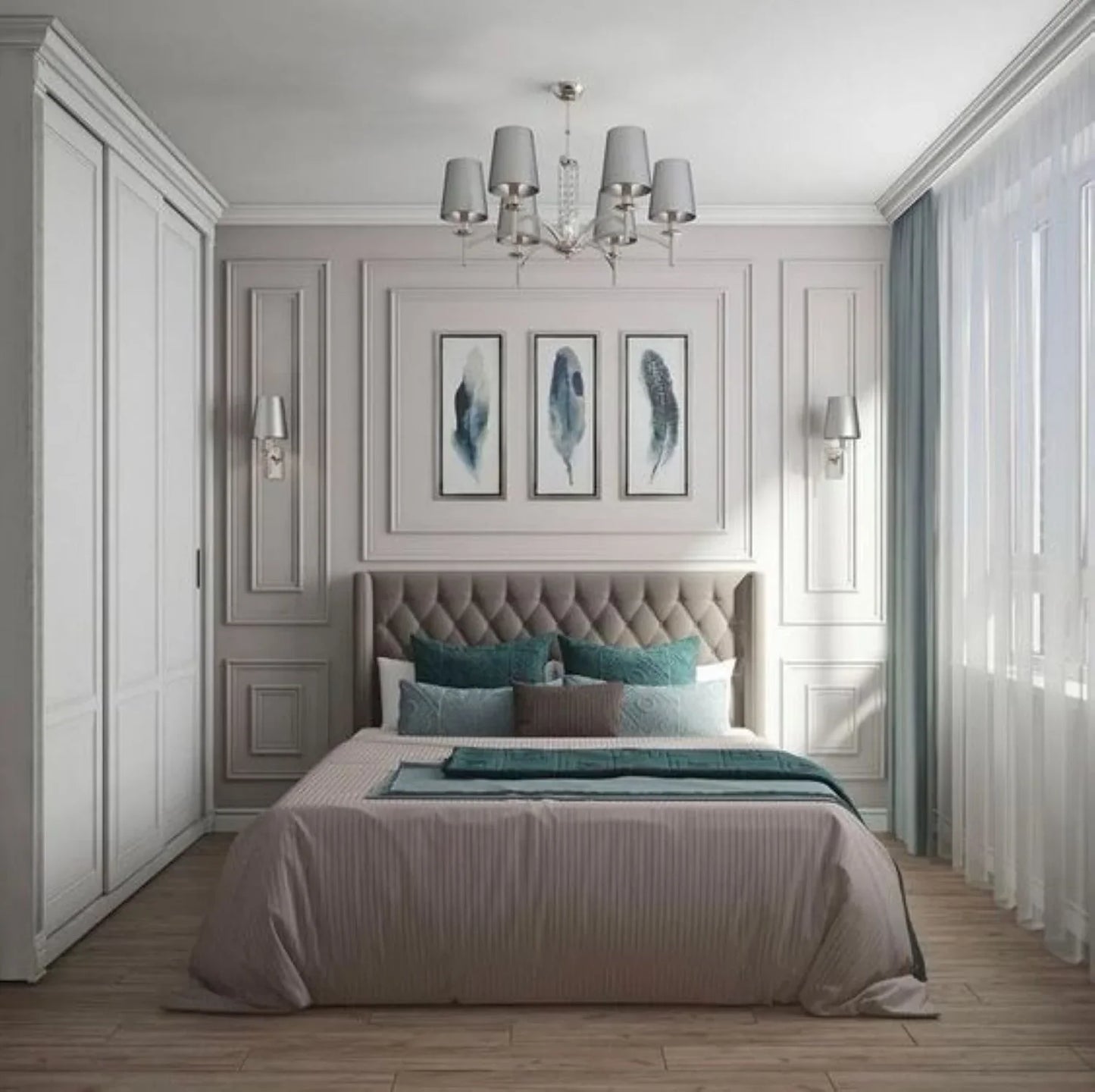 سرير كينج خشب ام دي اف و زان، 160*200*120 سم