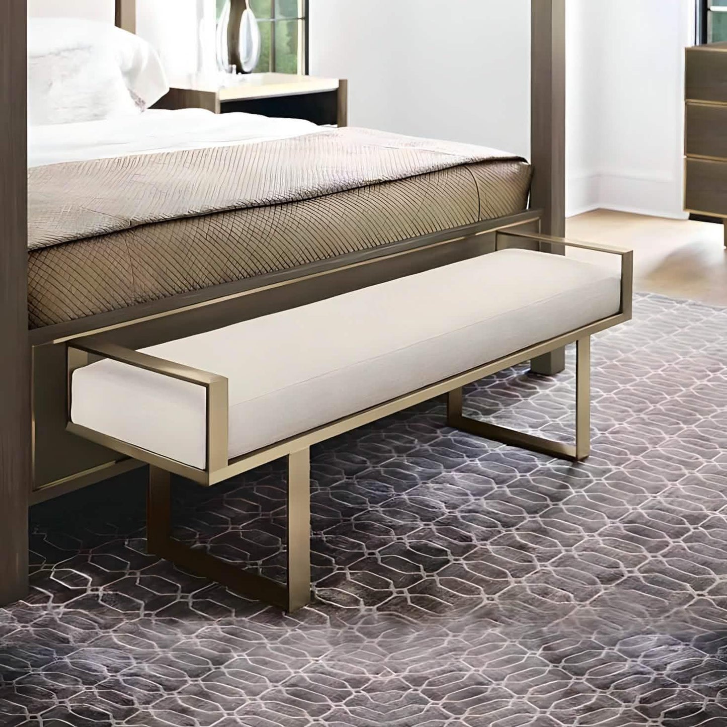 بانكيت معدن ذهبي 120*40*50 سم - RON110 Royal Iron