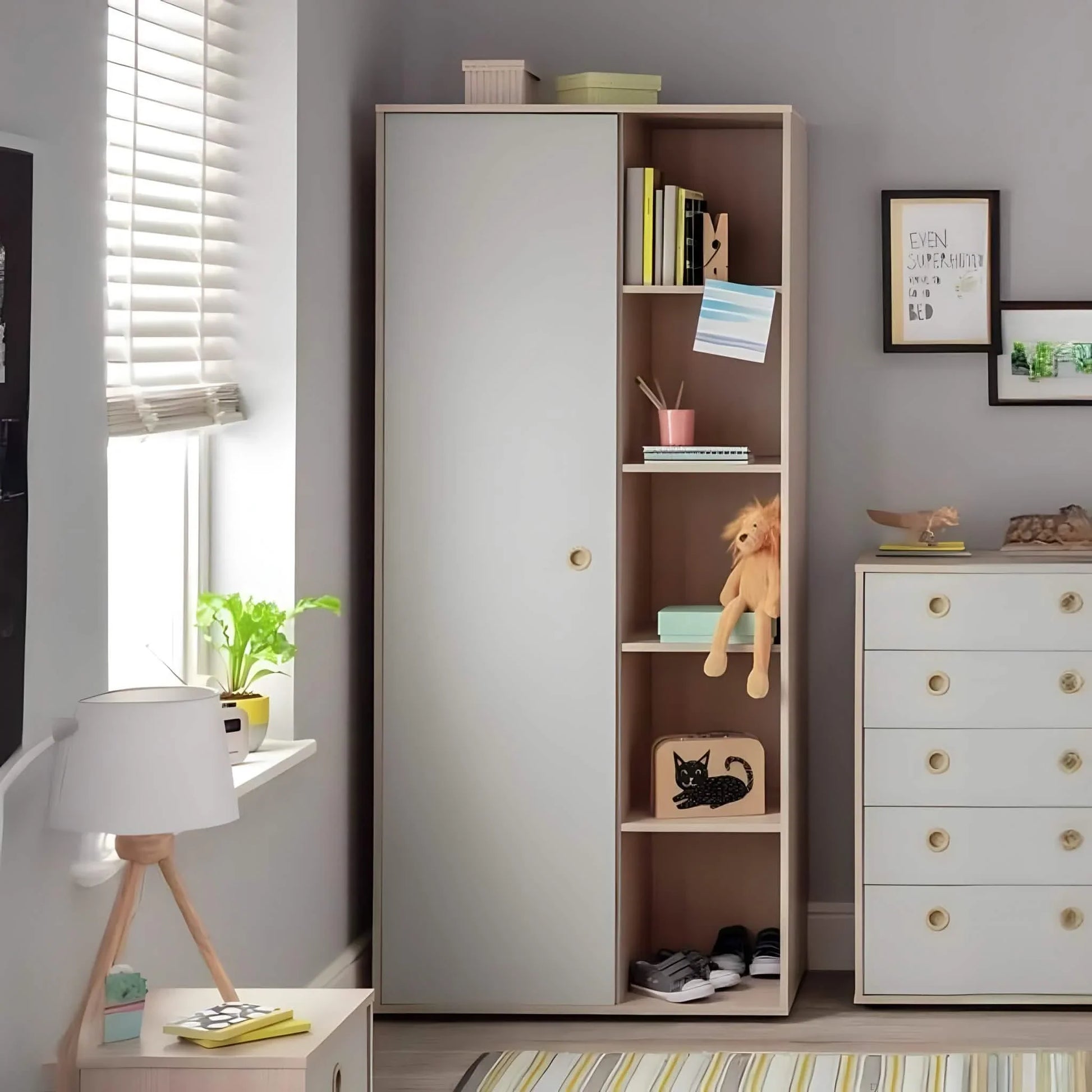 دولاب أطفال خشب ام دي اف، 80*40*200 سم