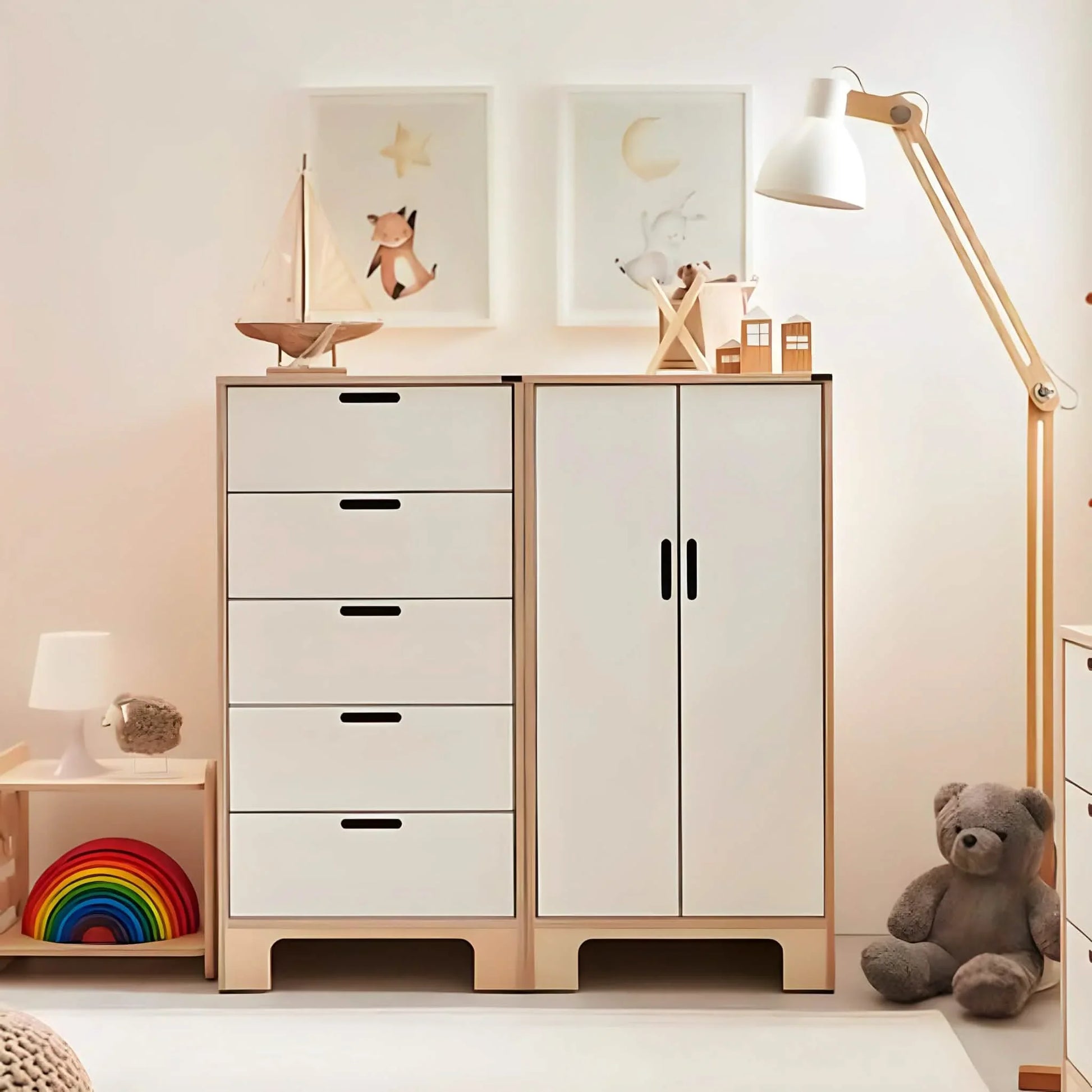 دولاب أطفال خشب ام دي اف، 100*40*120 سم