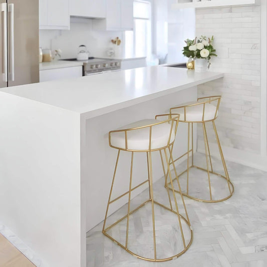 كرسي بار ستيل و جلد، 55*60*90 سم