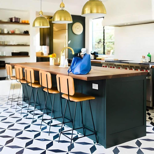 كرسي بار ستيل و جلد، 40*50*100 سم