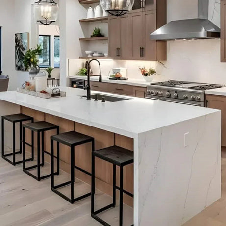 كرسي بار ستيل و ام دي اف، 35*40*65 سم