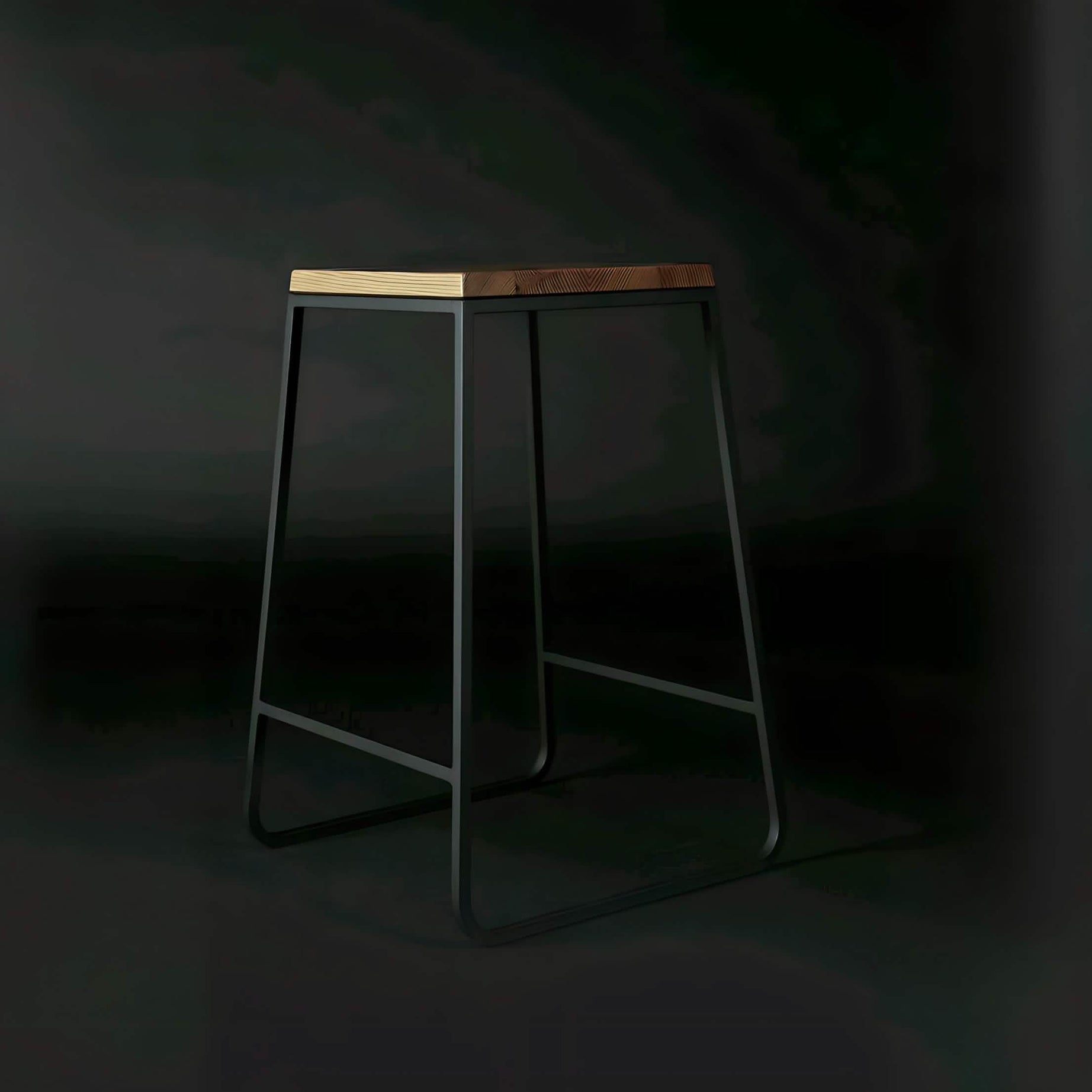 كرسي بار ستيل و ام دي اف، 40*40*65 سم