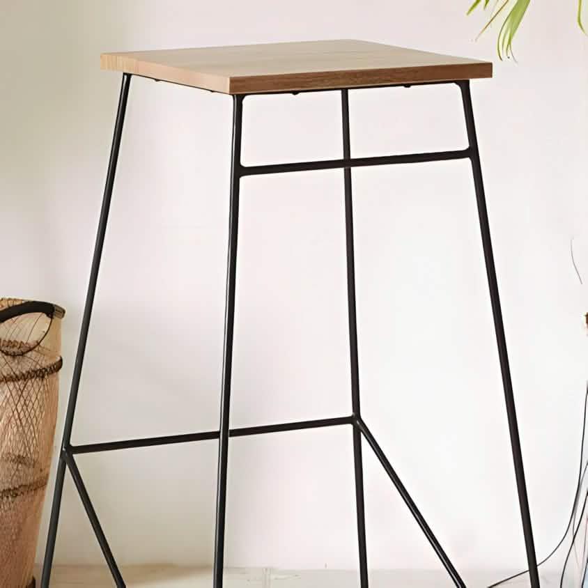 كرسي بار معدن و ام دي اف 40*40*70 سم - RON147 Royal Iron