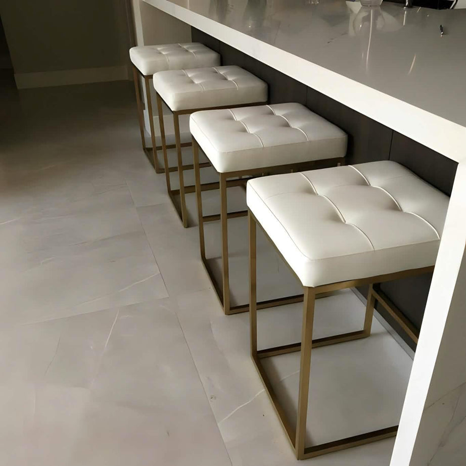 كرسي بار ستيل و جلد، 45*45*70 سم