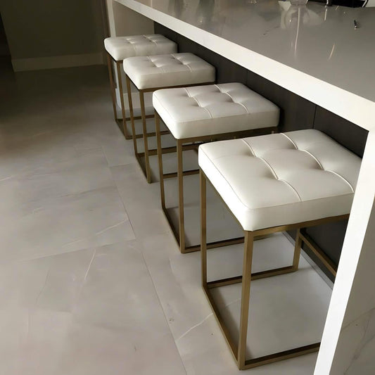 كرسي بار ستيل و جلد، 45*45*70 سم