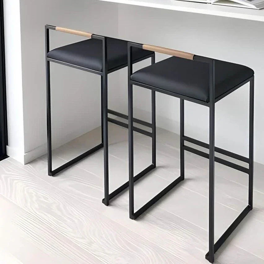 كرسي بار ستيل و جلد، 40*40*90 سم