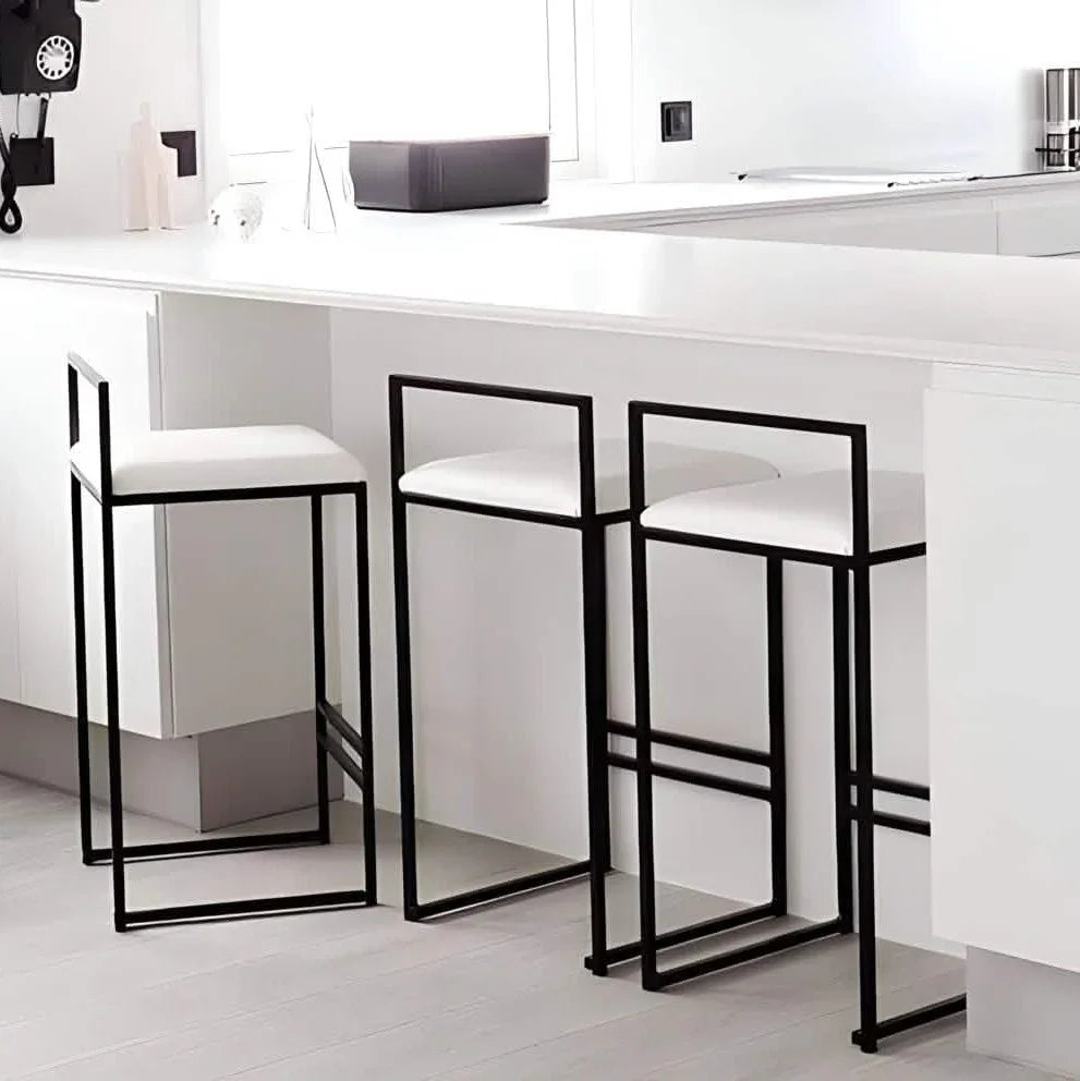 كرسي بار ستيل و جلد، 40*40*90 سم