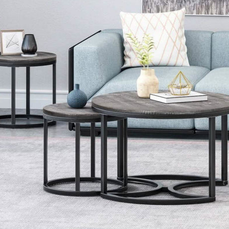 طقم ترابيزة قهوة ستيل، 3 قطع