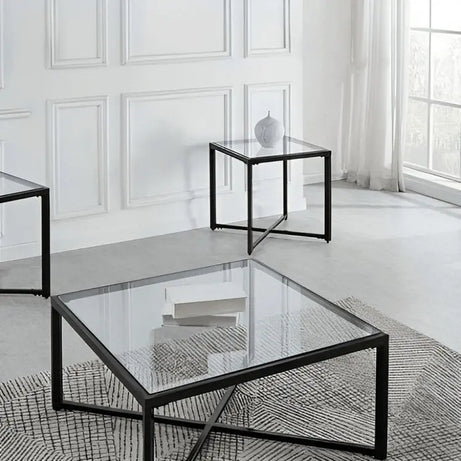 طقم ترابيزات معدن بسطح زجاج - CH203 - Homix