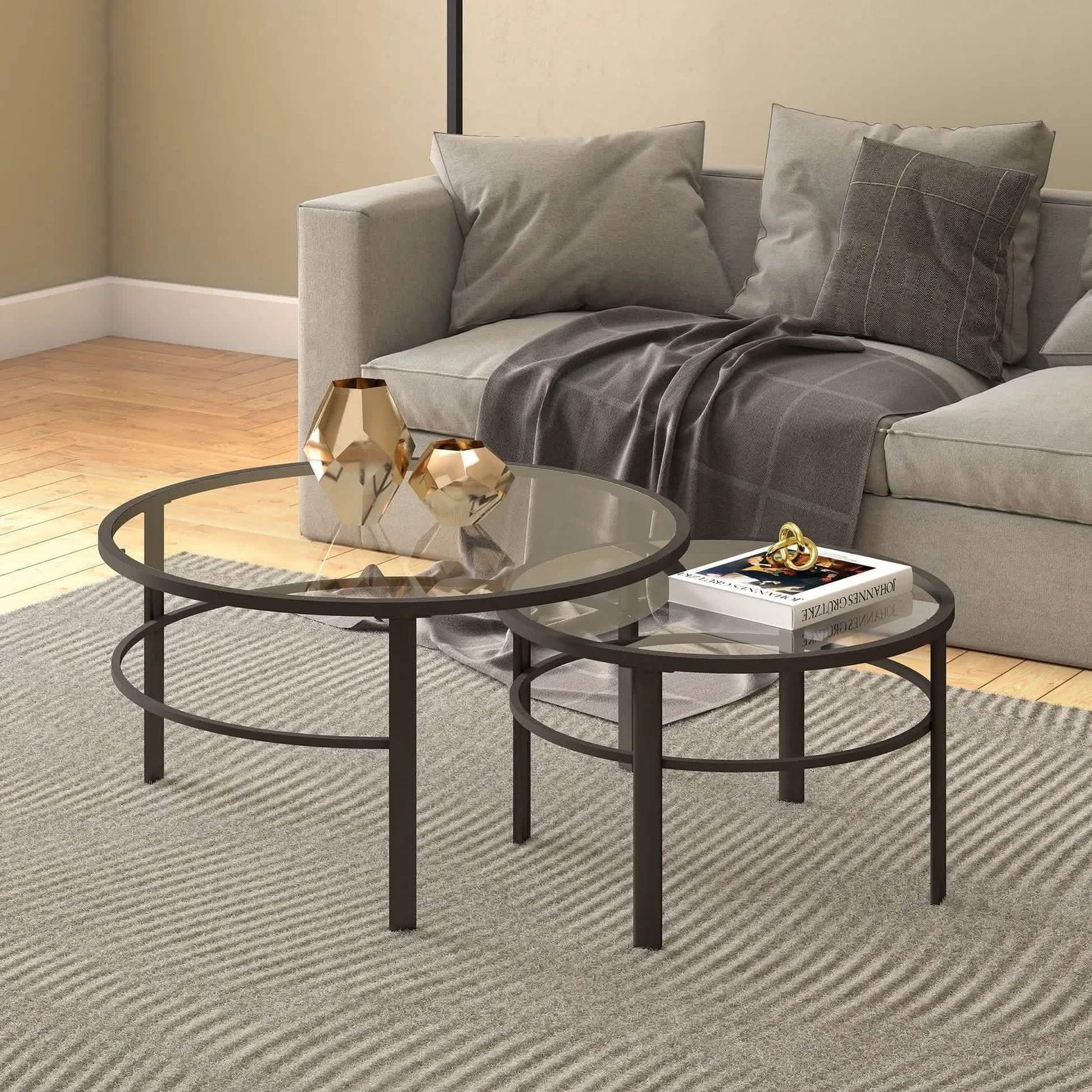 تسوق الأن من هومكس  طقم ترابيزات متداخلة معدن بسطح زجاج - CH236 بأفضل سعر وأفضل جودة 