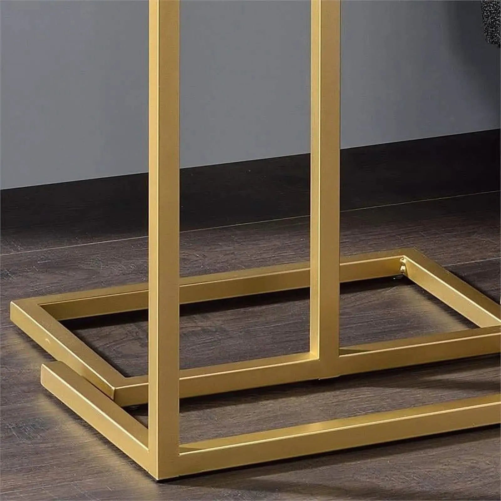 ترابيزة جانبية مزدوجة معدن بسطح رخام