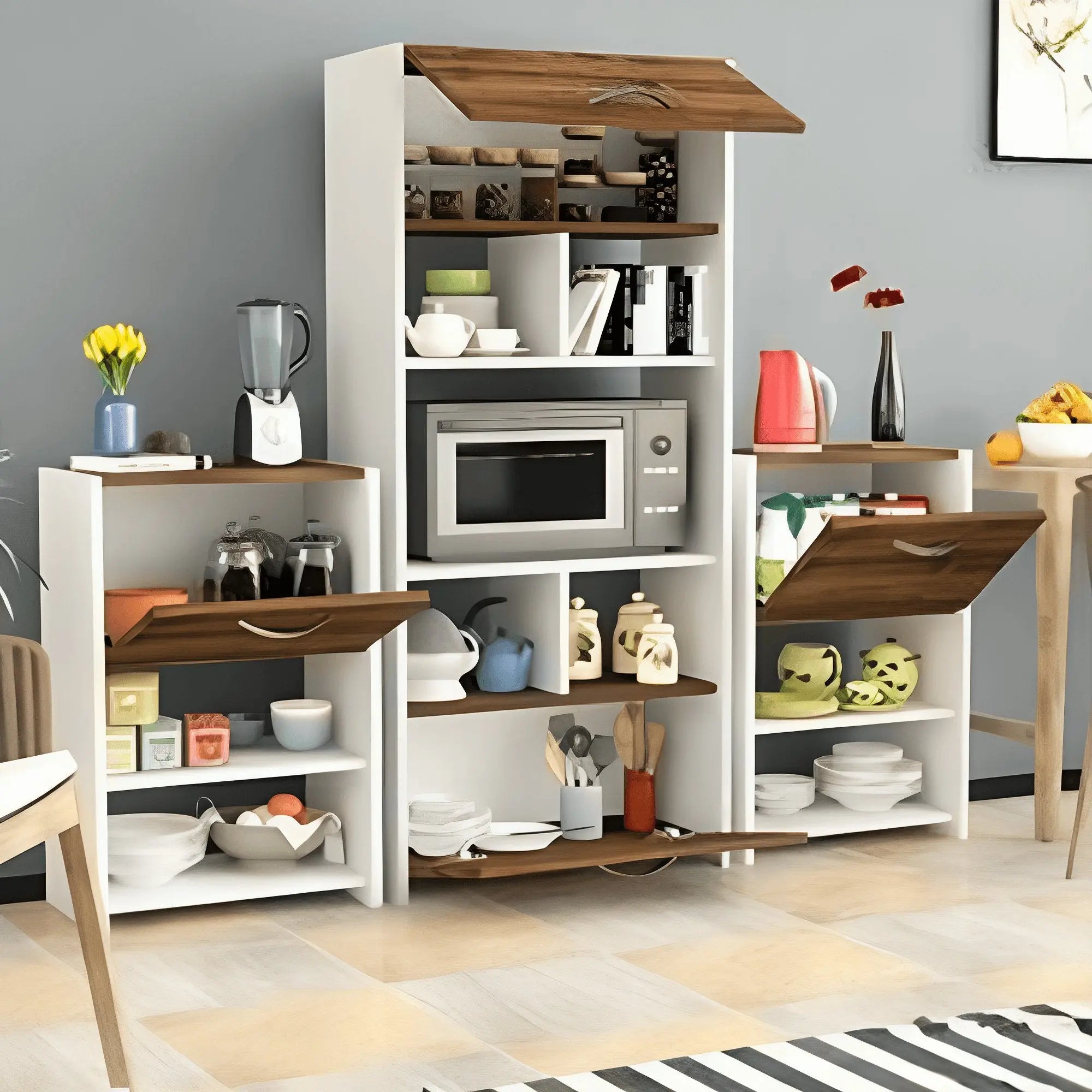 وحدات تخزين بني*ابيض خشب ام دي اف - CLG1 - Homix