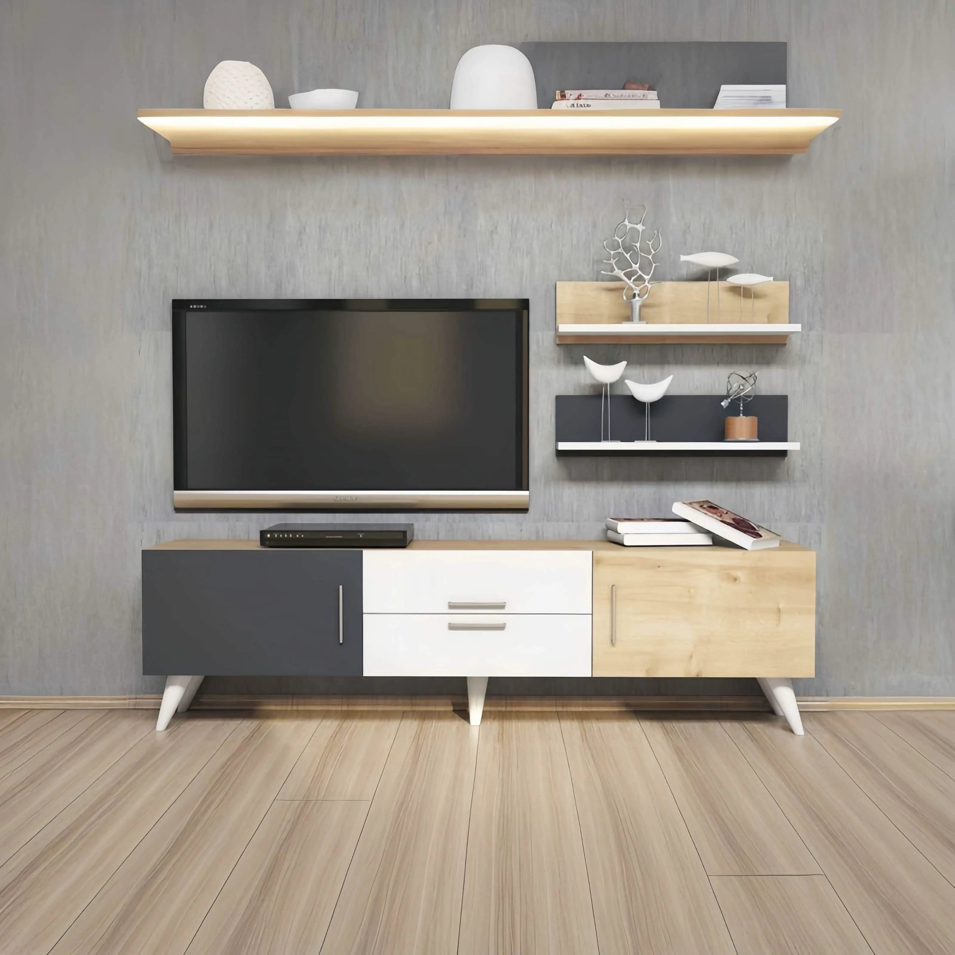 تسوق الأن من هومكس  ترابيزة تليفزيون بوحدة علوية ام دي اف - CLG227 بأفضل سعر وأفضل جودة 