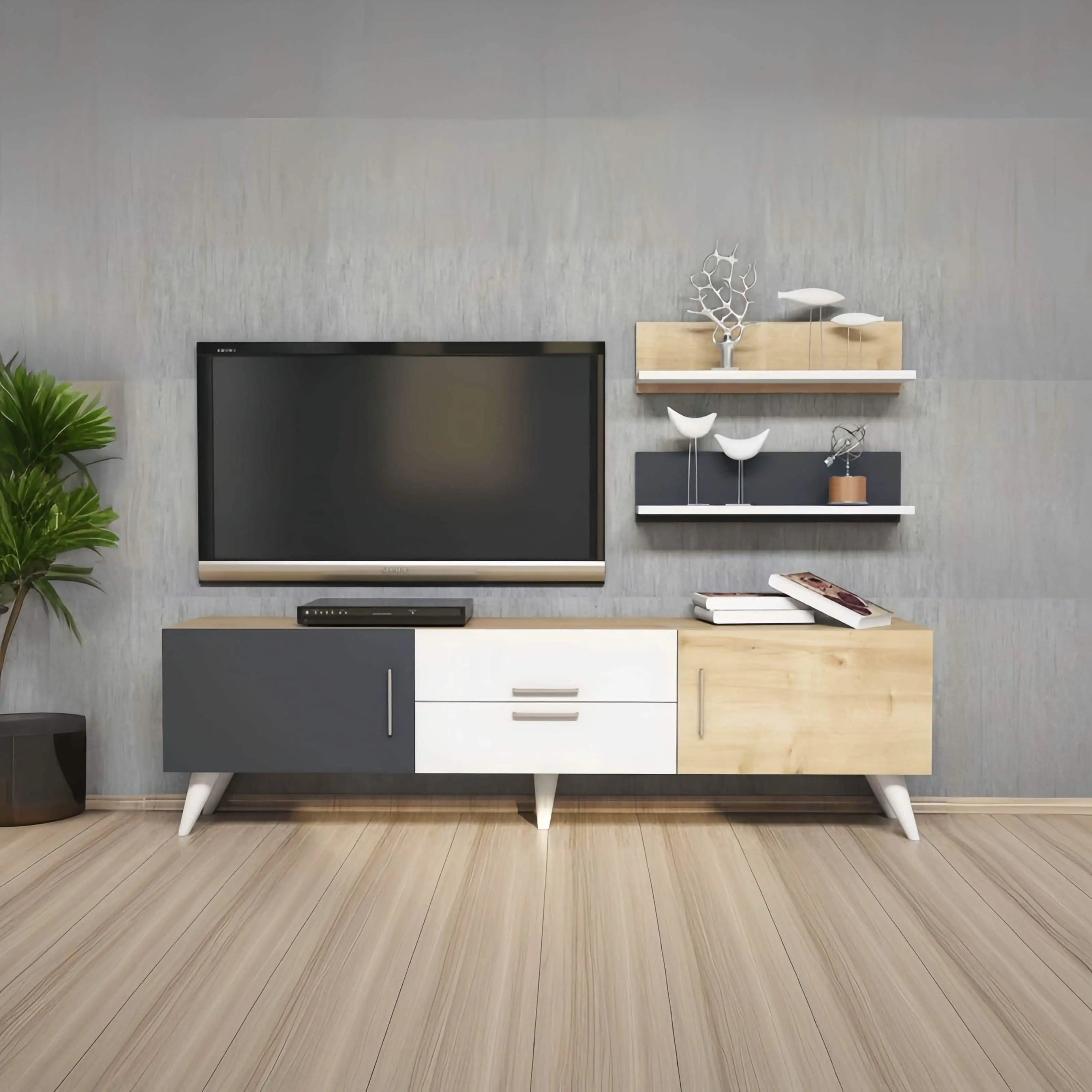 تسوق الأن من هومكس  ترابيزة تليفزيون بوحدة علوية ام دي اف - CLG227 بأفضل سعر وأفضل جودة 