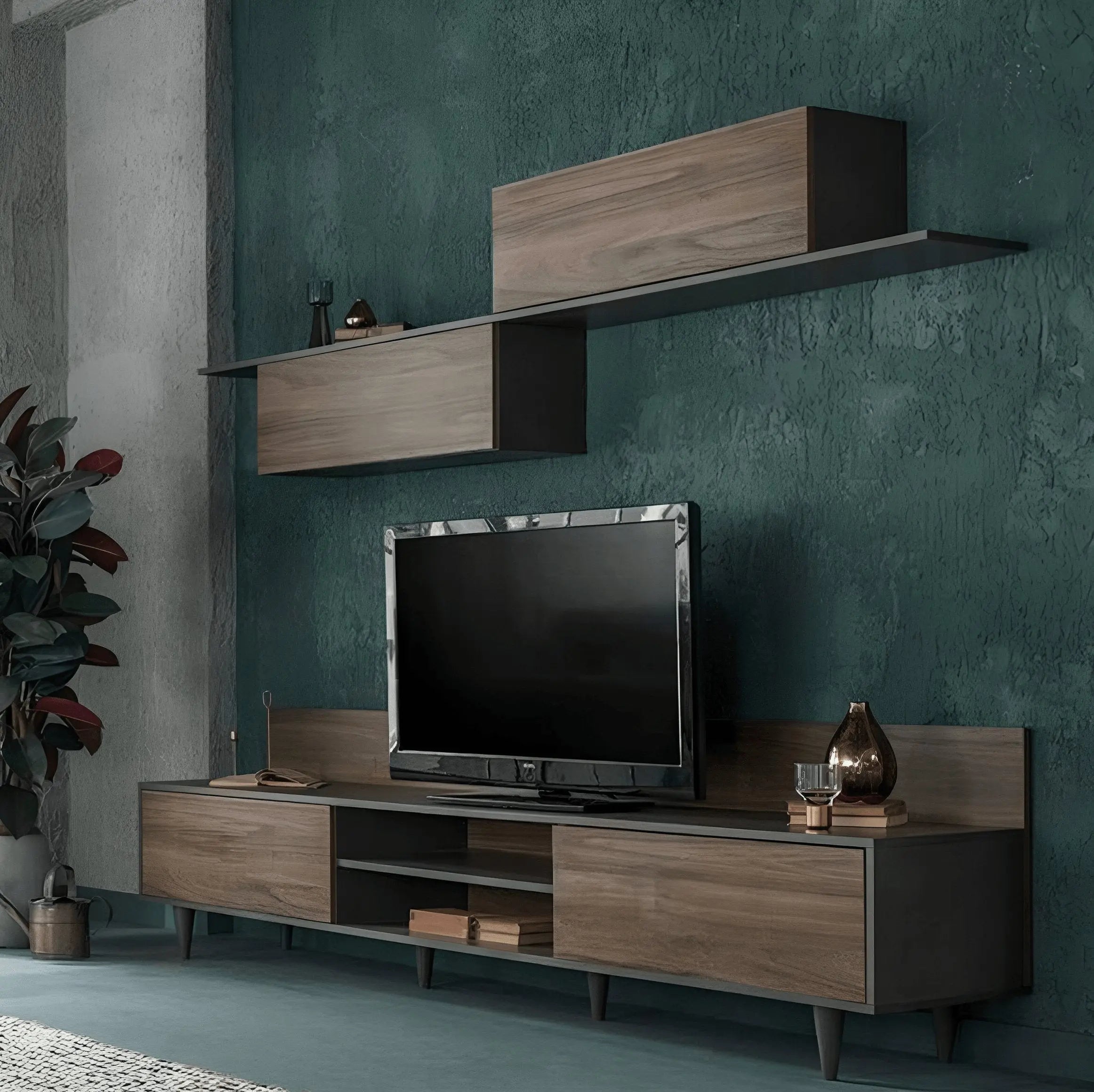 ترابيزة تليفزيون بوحدة علوية ام دي اف - CLG235 - Homix