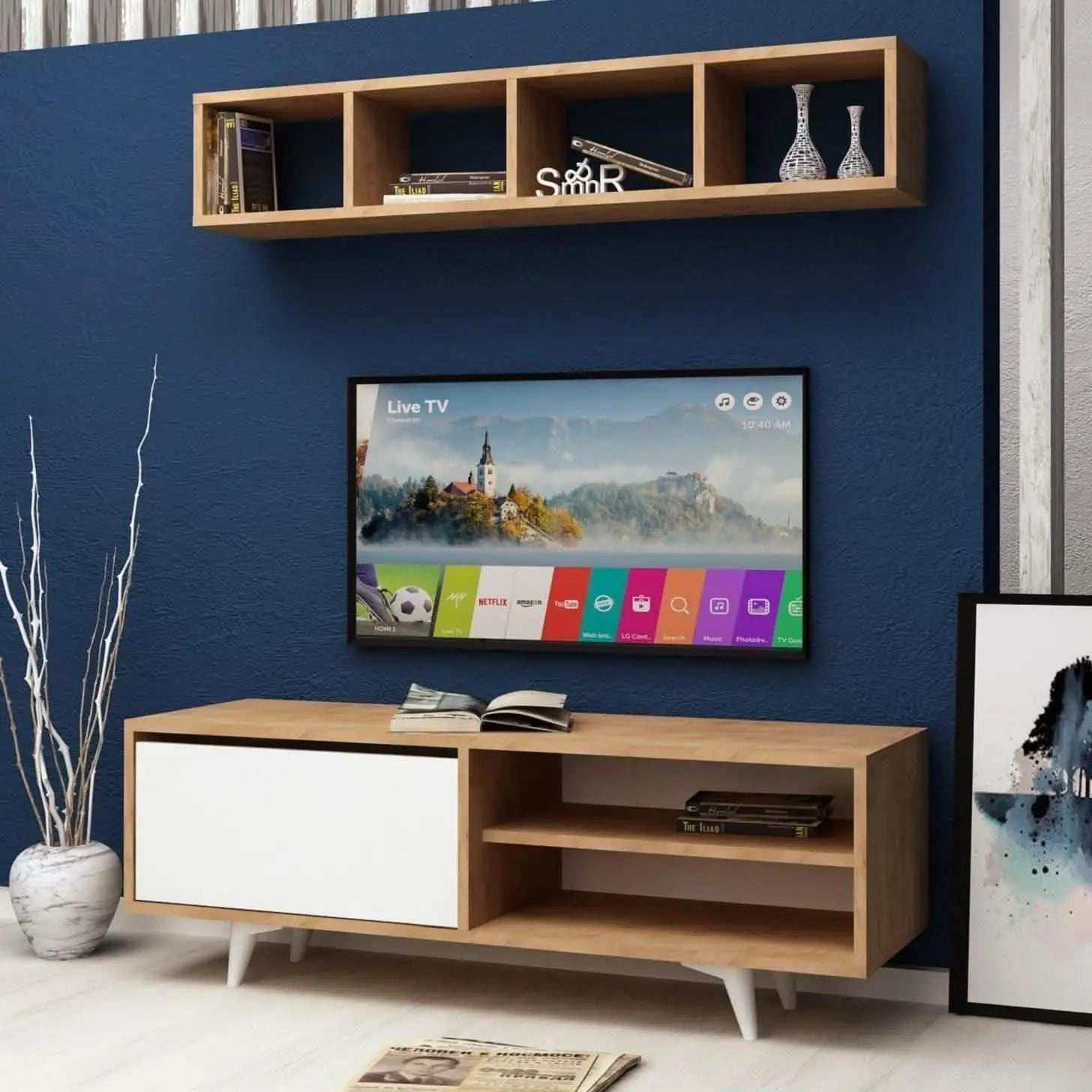 ترابيزة تليفزيون بوحدة علوية ام دي اف - CLG259 - Homix