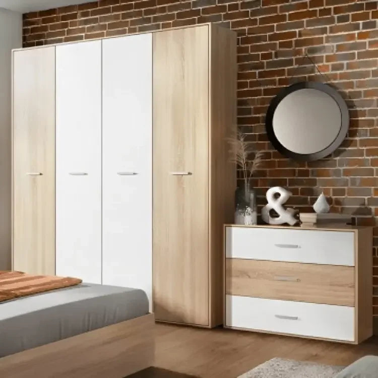 غرفة نوم كاملة، خشب ام دي اف - 4 قطع