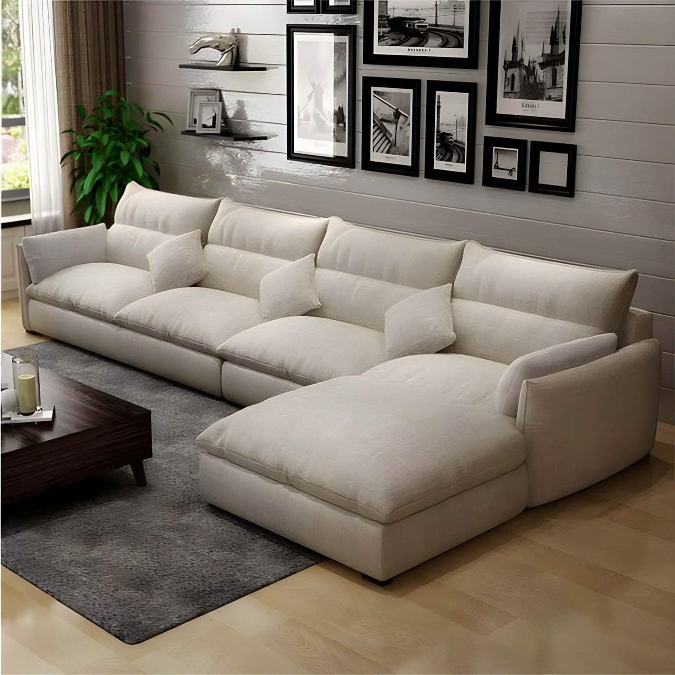 ركنة خشب زان 280*180*85*65 سم - KET75 Keto Furniture