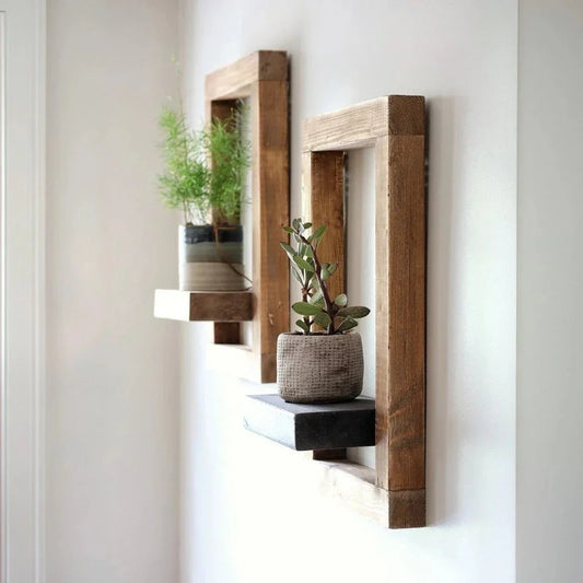 رف حائط خشب موسكي، 25*15*40 سم - قطعتين