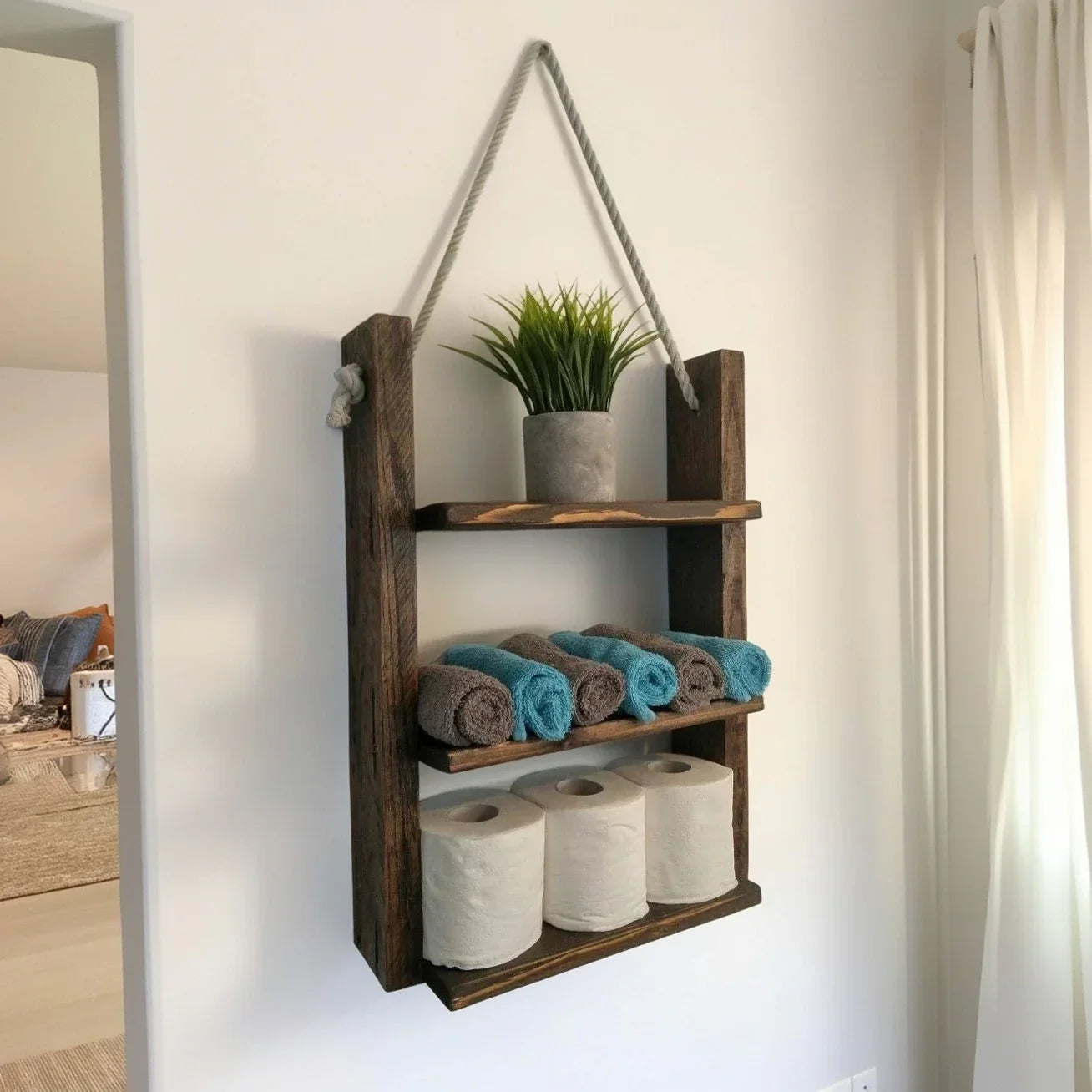 رف حائط خشب موسكي، 50*12*80 سم