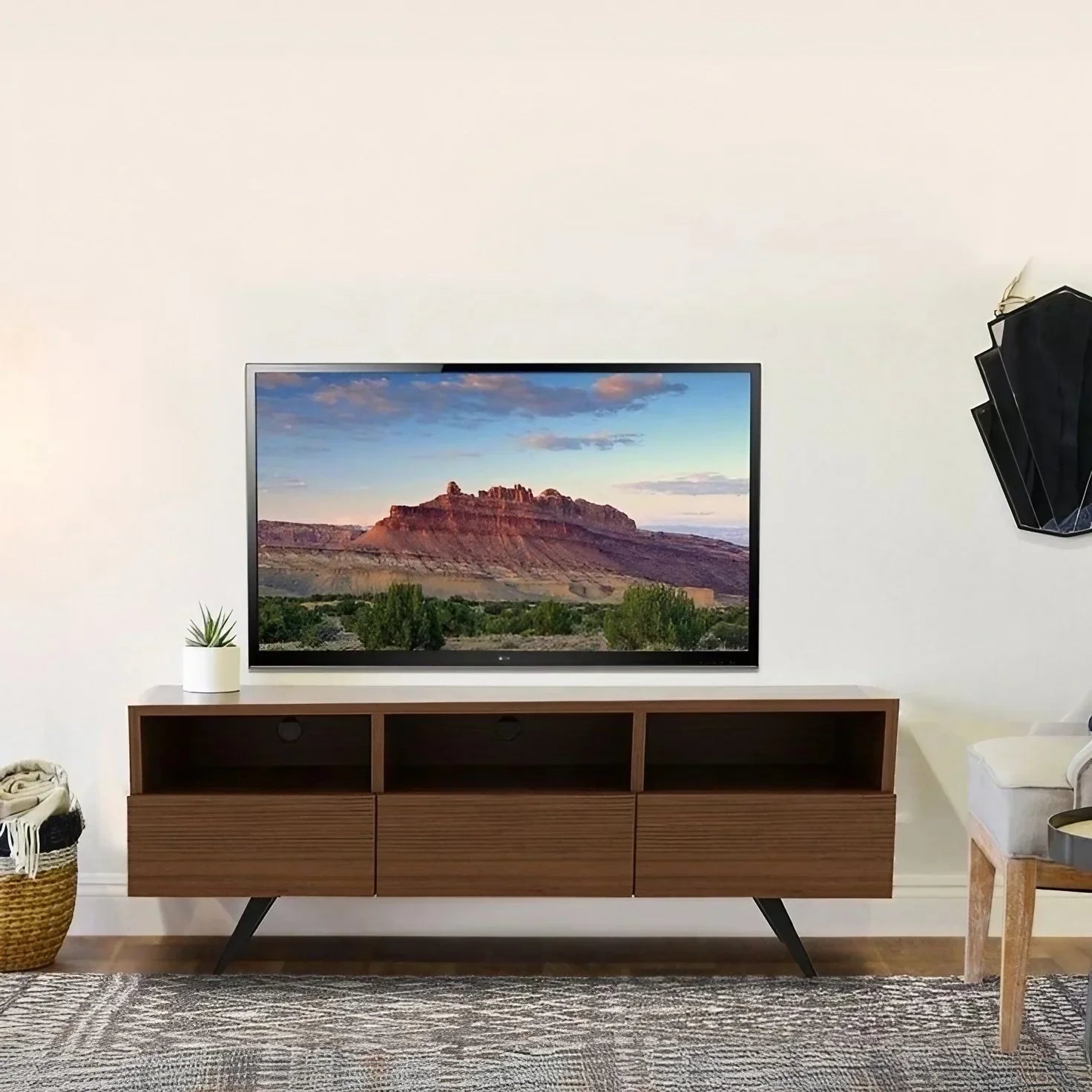 ترابيزة تليفزيون خشب كونتر، 150*40*55 سم