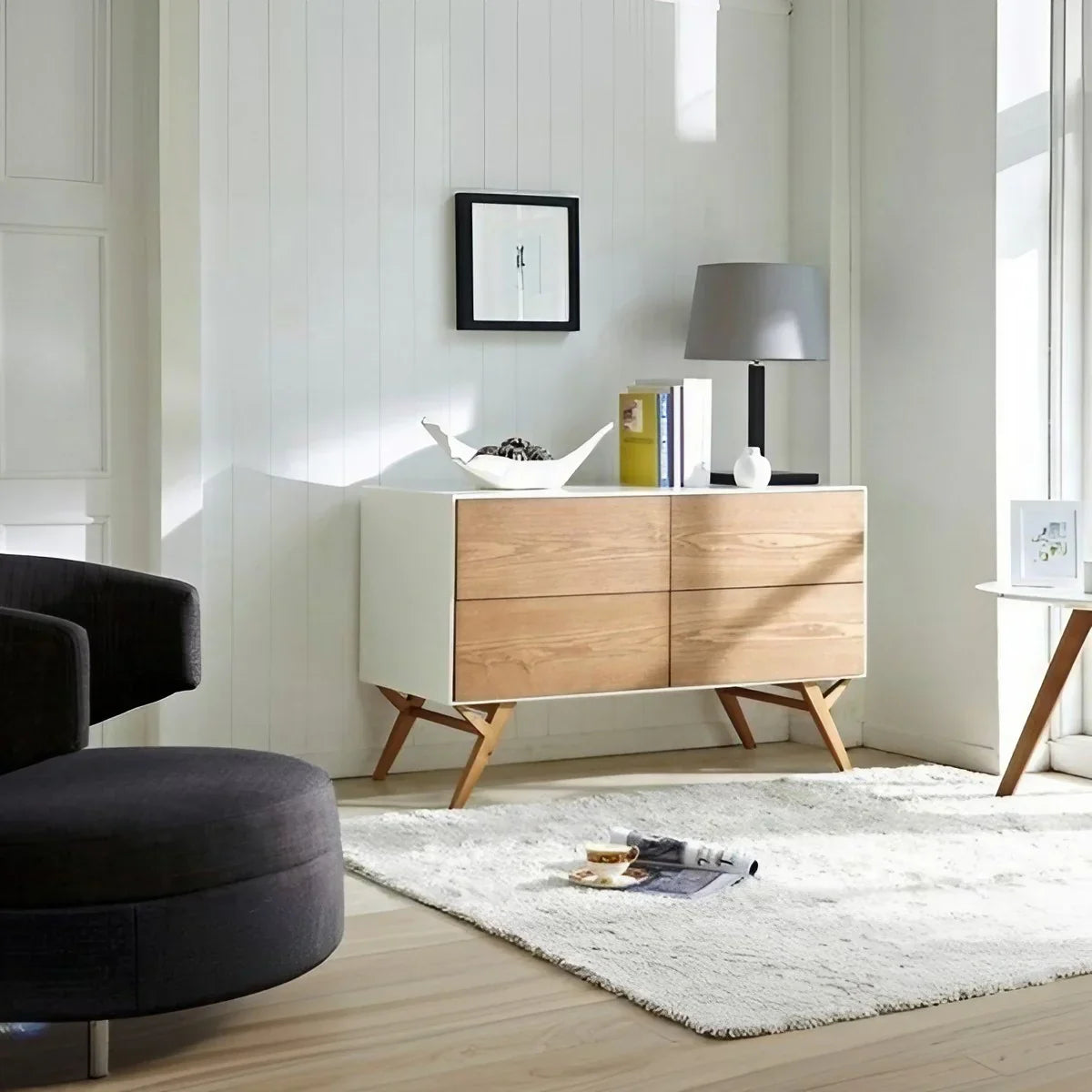 وحدة أدراج خشب كونتر و موسكي، 100*35*80 سم