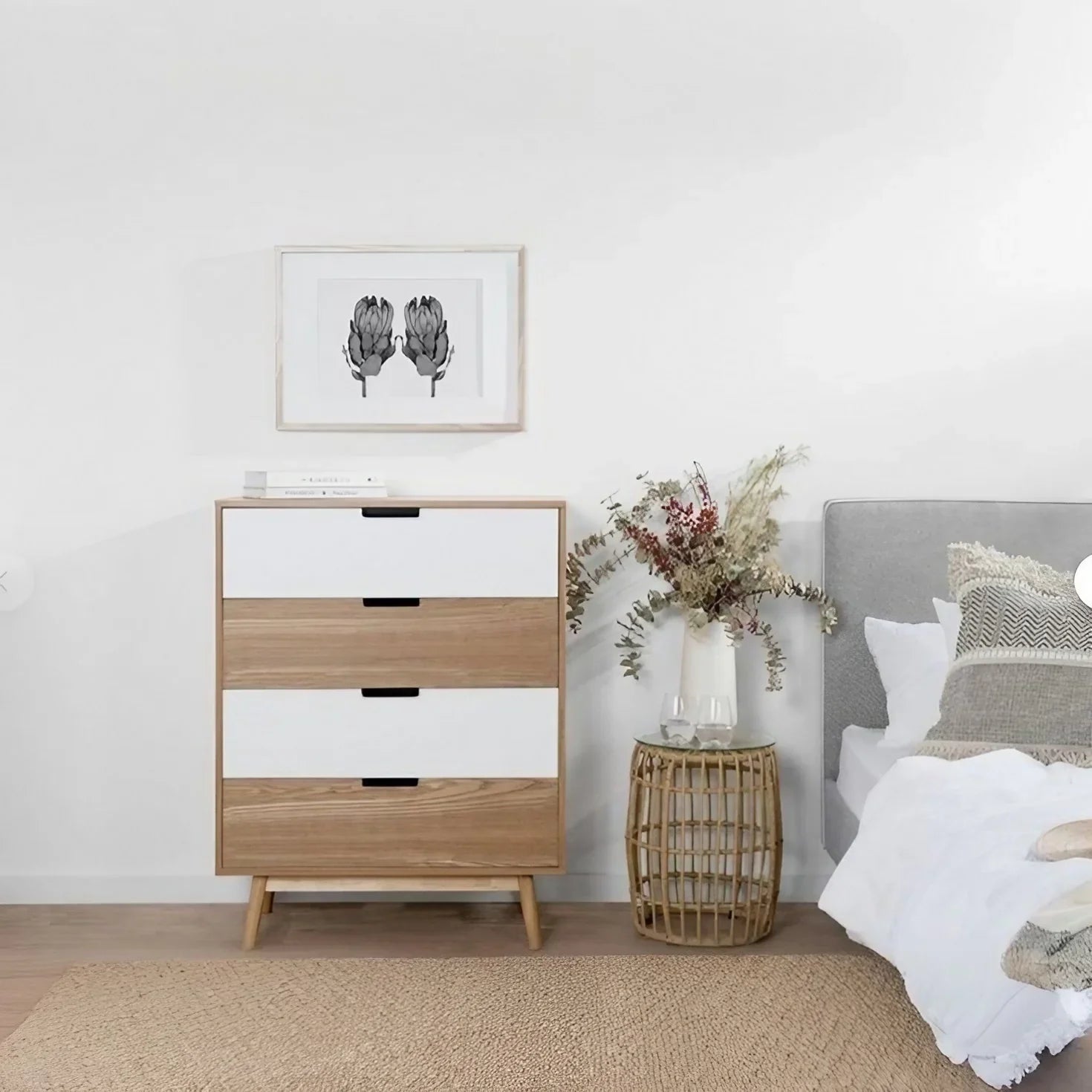 وحدة أدراج خشب كونتر و موسكي، 60*35*80 سم