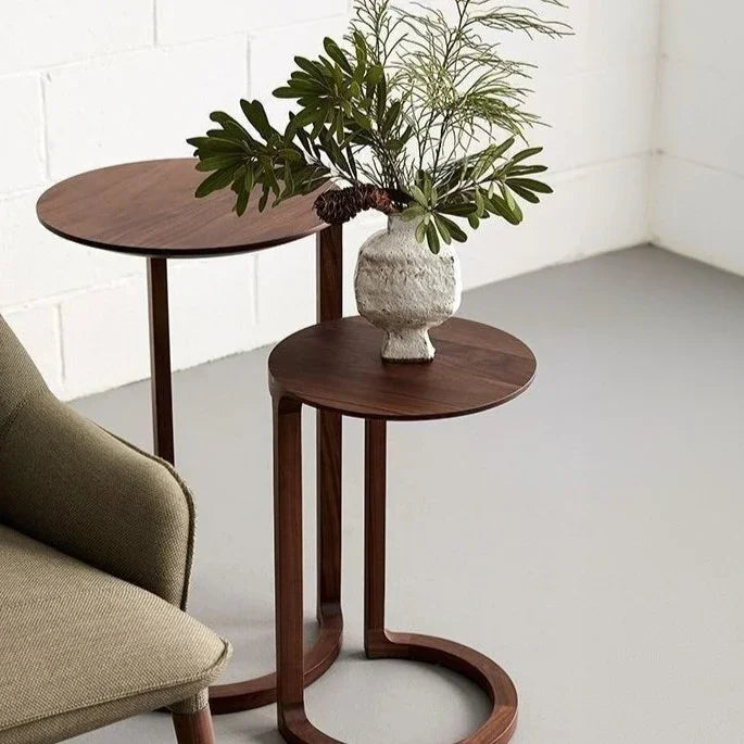 طقم ترابيزات جانبية خشب كونتر، قطعتين