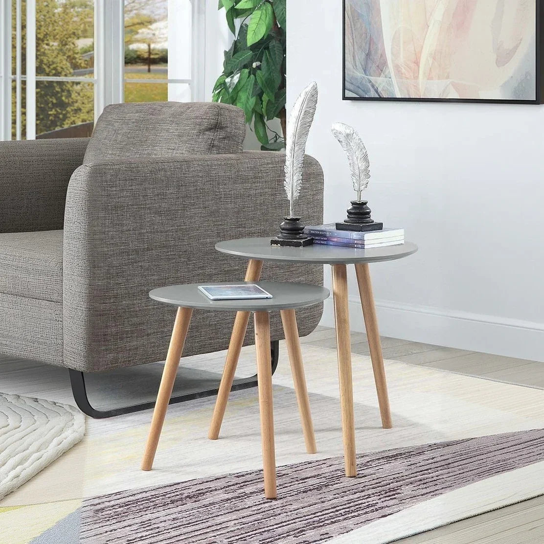 طقم ترابيزات جانبية خشب ام دي اف و موسكي، قطعتين